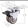 Computer Chair, 4pcs 2 Inch Brake Swivel Caster Wheels for Trolley Pallet Universal Mute Soft Rubber Heavy Duty Rollers Furniture Hardware view 2