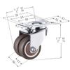 Computer Chair, 4pcs 2 Inch Brake Swivel Caster Wheels for Trolley Pallet Universal Mute Soft Rubber Heavy Duty Rollers Furniture Hardware view 3
