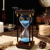 Hourglass Timer,15 Minutes Wooden Sand Timer Large Hourglass Timer Decorative Sandglass Hourglass Decoration Hourglass Home Desk Decor Xmas Birthday Gift Office Desk Bedroom Party Holiday Wooden Hourg view 2
