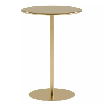 Small Pub Table, Tall Round Bar Height Cocktail Table with Metal Top and Base, Multifunctional Side Table for Pub Bar Dining Bistro Cafe Patio Outdoors, Gold (Size : 48x48x72cm)