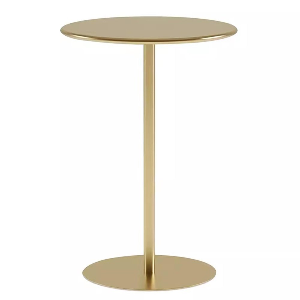Small Pub Table, Tall Round Bar Height Cocktail Table with Metal Top and Base, Multifunctional Side Table for Pub Bar Dining Bistro Cafe Patio Outdoors, Gold (Size : 48x48x72cm)