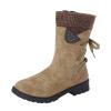ZBYY Mid Calf Dress Boots for Women Winter Lace up Mid Calf Combat Riding Military Snow Ankle Booties view 1