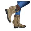 ZBYY Mid Calf Dress Boots for Women Winter Lace up Mid Calf Combat Riding Military Snow Ankle Booties view 2