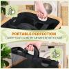 Laundry Hamper 3 Section, 145L Dirty Clothes Hamper with Lid, Extra Large Laundry Basket Organizer with Removable Inner Bags & Labels for Laundry Room, Bedroom, Black view 2