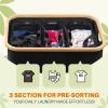 Laundry Hamper 3 Section, 145L Dirty Clothes Hamper with Lid, Extra Large Laundry Basket Organizer with Removable Inner Bags & Labels for Laundry Room, Bedroom, Black view 3