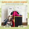 Laundry Hamper 3 Section, 145L Dirty Clothes Hamper with Lid, Extra Large Laundry Basket Organizer with Removable Inner Bags & Labels for Laundry Room, Bedroom, Black view 4