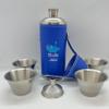 Giggle Golf 8 oz Birdie Juice Flask Set with 4 Shot Glasses & Funnel | Fun Golf Gift. Stainless Steel PU Leather Flask  Perfect for Tournaments & Birdie Celebrations. (Royal Blue) view 2