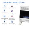 ProCom MN300TBA-B Ventless Natural Gas Blue Flame Space Heater with Thermostat Control for Home and Office Use, 30000 BTU, Heats Up to 1400 Sq. Ft., Includes Wall Mount and Base Feet, White view 3