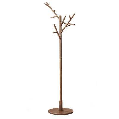LOOQS Free Standing Coat Stand -Space Saving, Wooden Coat Rack-Easy to Assemble for Entryway Home Office-Brown 70.8x15.7in
