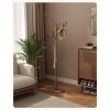 LOOQS Free Standing Coat Stand -Space Saving, Wooden Coat Rack-Easy to Assemble for Entryway Home Office-Brown 70.8x15.7in view 4