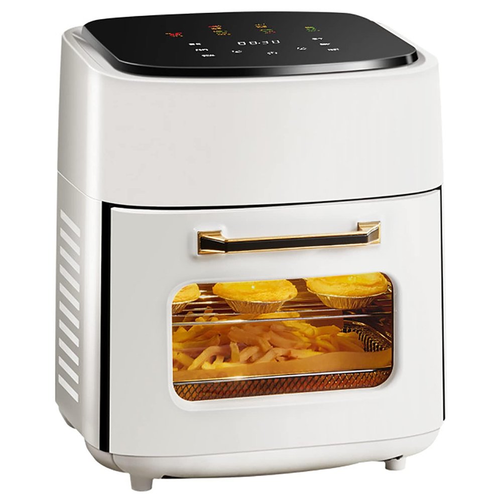 15L Digital Air Fryer Oven With Rapid Air Circulation Oil Free LED Screen Nonstick Basket 60-Minute Timer&Temperature 1400W Black (Color : White)