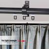 TOCTUS Decorative Traverse Rod with Bracket, Wall Mounted Sliding Curtain Track, 39 to 118 Inch Black Rustic Drapery Rod for Patio, Bedroom, Kitchen, Bathroom, Room Divider(3m/9.8ft) view 3