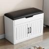 ANram Large Shoe Bench Rack Shoe Organizer with Storage Drawer and Padded Cushion Seat for Entryway Hallway Living Room Bathroom view 1