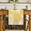Artoid Mode Yellow Dahlia Floral Pinnata Summer Table Runner, Seasonal Spring Holiday Kitchen Dining Table Decoration for Home Party Decor 13x72 Inch view 2