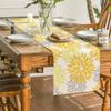Artoid Mode Yellow Dahlia Floral Pinnata Summer Table Runner, Seasonal Spring Holiday Kitchen Dining Table Decoration for Home Party Decor 13x72 Inch view 4
