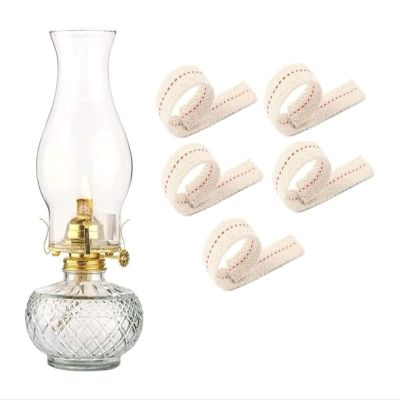 Oil Lamps Portable Oil Lamps Kerosene Lamp with 5 Wicks Oil Lamps Round Base Paraffin Lamp Clear Glass Hurricane Lamp Classic Kerosene Lantern Retro