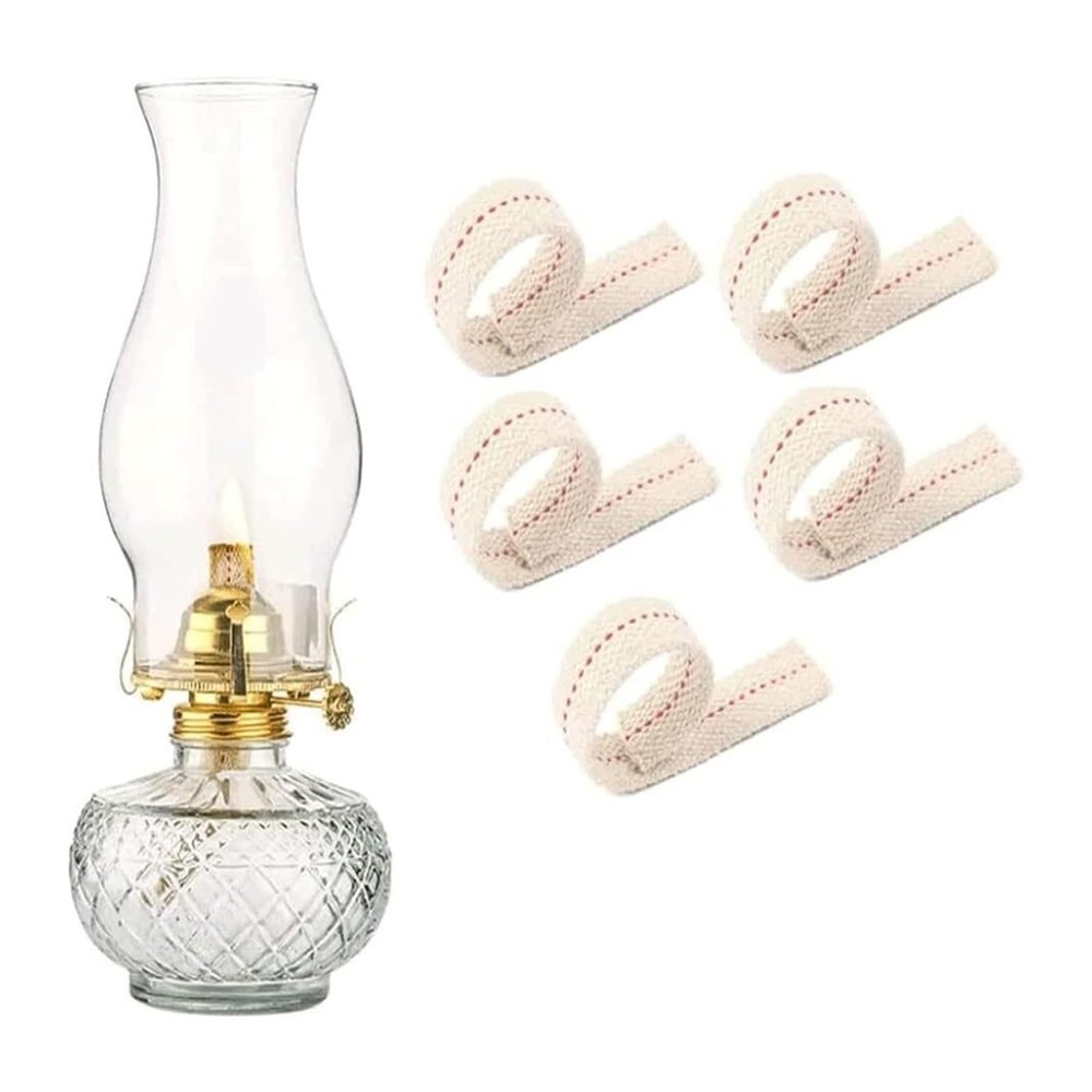 Oil Lamps Portable Oil Lamps Kerosene Lamp with 5 Wicks Oil Lamps Round Base Paraffin Lamp Clear Glass Hurricane Lamp Classic Kerosene Lantern Retro