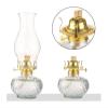 Oil Lamps Portable Oil Lamps Kerosene Lamp with 5 Wicks Oil Lamps Round Base Paraffin Lamp Clear Glass Hurricane Lamp Classic Kerosene Lantern Retro view 3