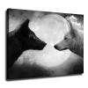 Light and Shadow In Our Hearts Black and White Wolf Wildlife Poster Picture HD Wall Art Canvas Printing Bedroom Living Room Office Decoration Aesthetic Artwork (Unframed,1624inch) view 1