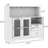 Bar Cabinet for Home with LED Light, Coffee Bar Cabinet with Wine & Glass Rack, Wine Cabinets with Storage Cabinet &Drawers, Modern Liquor Cabinets for Kitchen, Living Room, Dining Room (White) view 2