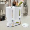DYNAMI 2 in 1 Cereal Dispenser Rice Dispenser,Dual Control Dry Food Dispenser With Rice Cups, Beans Cereal Food Dispensers Countertop with Airtight Lid for Home Kitchen (Gray) view 1