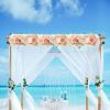 Wnvivi Artificial Flower Wall Panels,50x20 cm,Silk Rose Dahlia Swag Arch Flowers Panel,Fake Florals Wall Panels witth Frame for Wedding Backdrop Decor(Pink-2) view 2