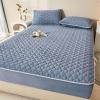 FCLDESHOP Deep Pocket Mattress Pad CoverThick Quilted Coral Fleece Fitted Sheet,Cartoon Print Anti-Slip Mattress Protector for Boys and Girls Bedroom,Blue Grey,150x200cm (1pcs) view 1