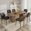 Aowos Dining Chairs Set of 4, Modern Kitchen Dining Room Chair, Leather Kitchen Chairs with Walnut Back and Metal Legs for Dining Room, Accent Chair for Living Room view 2