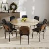 Aowos Dining Chairs Set of 4, Modern Kitchen Dining Room Chair, Leather Kitchen Chairs with Walnut Back and Metal Legs for Dining Room, Accent Chair for Living Room view 3