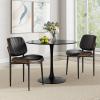 Aowos Dining Chairs Set of 4, Modern Kitchen Dining Room Chair, Leather Kitchen Chairs with Walnut Back and Metal Legs for Dining Room, Accent Chair for Living Room view 4
