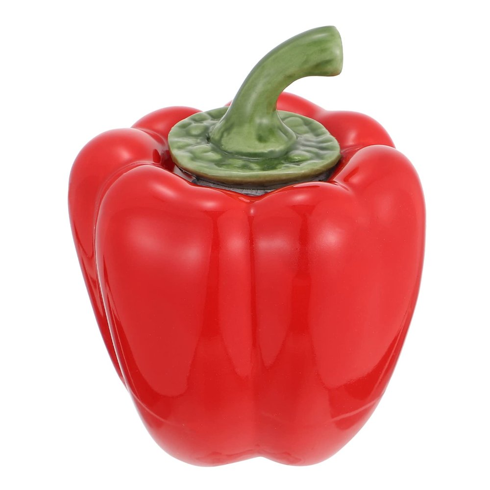 BRIGHTFUFU Pepper Shaped Storage Jar Red Sealing Container for Tea Snacks and Candies Stylish Desktop Display Can for Home and Shop Decor and Airtight Design