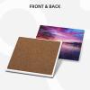 Ceramic Coasters for Drinks Square Drink Coasters with Metal Holder Purple Sunset on Water Ceramic Coaster Set of 6 Drinks Cup Mat Cork Backing Stone Coasters for Tabletop Protection 4.1" view 2