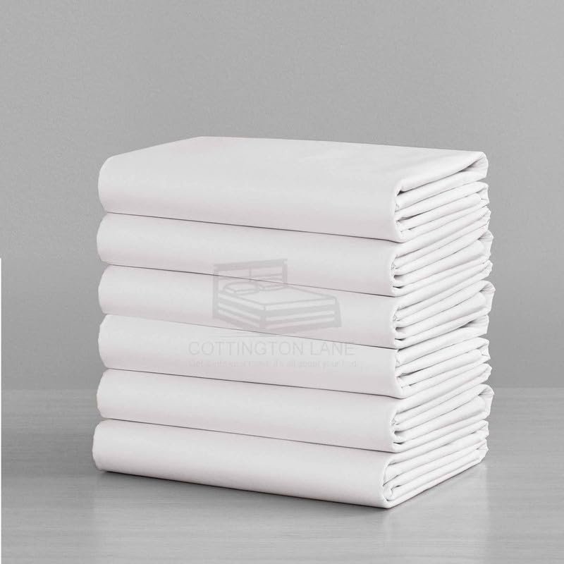 Bulk Flat Sheet Queen - White Flat Sheets Bulk 6 Pack - Christmas Queen Size Flat Sheet Only - Ultra Soft&Breathable - Bulk Microfiber Flat Sheets Perfect for Hotels, Hospital, Spas, Dorm&Guest Rooms