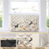 Dog Flower Indoor Air Conditioner Cover for Window Units, Double Insulation Adjustable Waterproof Indoor AC Cover with Elastic Straps Modern Brick Wall Minimalist Pink Red 17'' x 13'' x 3.5'' view 3