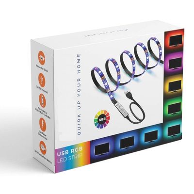 USB 5V 5050 RGB LED Flexible Strip Light Multi-Color Changing Lighting Kit, TV Background Lighting with Mini Controller for TV PC Laptop Bias Lighting (1 Meter for TV's Upto 28"")"