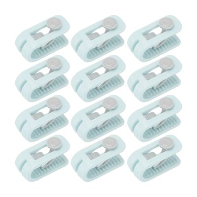 XHTLLO 12Pcs Padded Comforter Clips, 180 Degree Closure Universal Bed Quilt Clips, Prevent Slip Needleless Safety Bed Sheet Clips Holder, Quilt Fixer Clips for Home(Green)