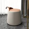 ESRADA Rotatable Leather Makeup Stool, Dressing Table Stool, Bedroom Home, Living Room Balcony, Simple Casual Small Apartment Stool A-G+S view 2