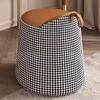 ESRADA Rotatable Leather Makeup Stool, Dressing Table Stool, Bedroom Home, Living Room Balcony, Simple Casual Small Apartment Stool A-G+S view 3