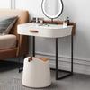 ESRADA Rotatable Leather Makeup Stool, Dressing Table Stool, Bedroom Home, Living Room Balcony, Simple Casual Small Apartment Stool A-G+S view 4
