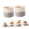 BRIGHTFUFU 2pcs Cotton Bread Basket Food Grade Reusable Bread Bags for Home Kitchen Picnics Convenient Loaf Pouch for Sourdough Bagels and More view 4