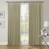 TWOPAGES Premium Belgian Flax Linen Curtain Light Gray Pinch Pleated Drape for Living Room Kitchen Light Filtering Privacy Protection Curtain (40W x 120L Inches, 1 Panel) view 1