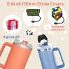 6 PCS Stanley Cup Straw Cover 30 40 oz For Tumbler, Straw Toppers for Stanley Cups in Various Shapes Silicone Covers Cap for 0.4 Inch/10 mm Tips view 2