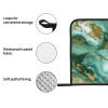 Green Gold Marble Print Pot Holders Set of 2 Kitchen Heat Resistant Hot Pads with Pocket Waterproof Potholder for Cooking Baking Oven BBQ Housewarming Gift view 3