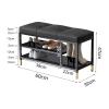 KAMPCO 3 Tier Shoe Rack Entryway Bench, Shoe Storage Bench with Padded Seating, Metal Frame, Hallway Bench for Living Room Bedroom view 3