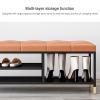 KAMPCO 3 Tier Shoe Rack Entryway Bench, Shoe Storage Bench with Padded Seating, Metal Frame, Hallway Bench for Living Room Bedroom view 4