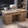 CraftThink Writing Desk, Traditional Brown Wood Writing Desk with 4 Drawers and Locking Cabinet for Office, Computer Desk Study Table Work Desk for Home Office, 47" L x 23.5" W x 30" H Natural view 1