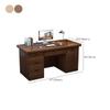 CraftThink Writing Desk, Traditional Brown Wood Writing Desk with 4 Drawers and Locking Cabinet for Office, Computer Desk Study Table Work Desk for Home Office, 47" L x 23.5" W x 30" H Natural view 2