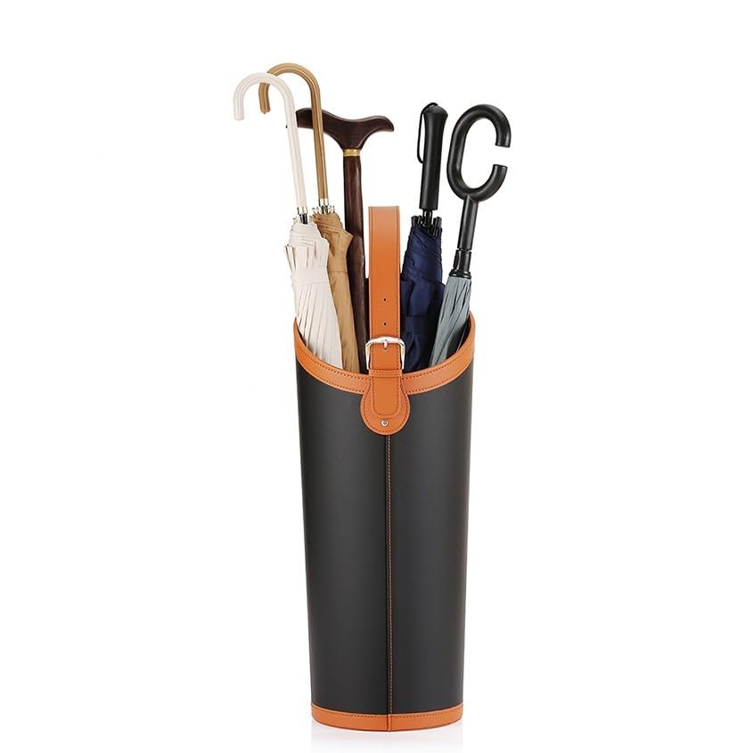 DELURA Umbrella Stand, Large Capacity 9.8 * 22.4 Inches, Umbrella Stand Bucket with 2 Detachable Hooks, can Also Hold 10 Walking Sticks Or 8 Baseball Bats