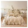 ADovz Ruffled Plush Warm Winter Girls Bedding Sets Fluffy Milk Flannel Comforter Set Set Sheets Pillowcases,Bed Sheets view 2