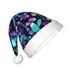 IRSHI Children's Santa Hat  Bright & Comfortable Winter Xmas Holiday Hat  Unisex Velvet Christmas Hat purple and teal flower view 2